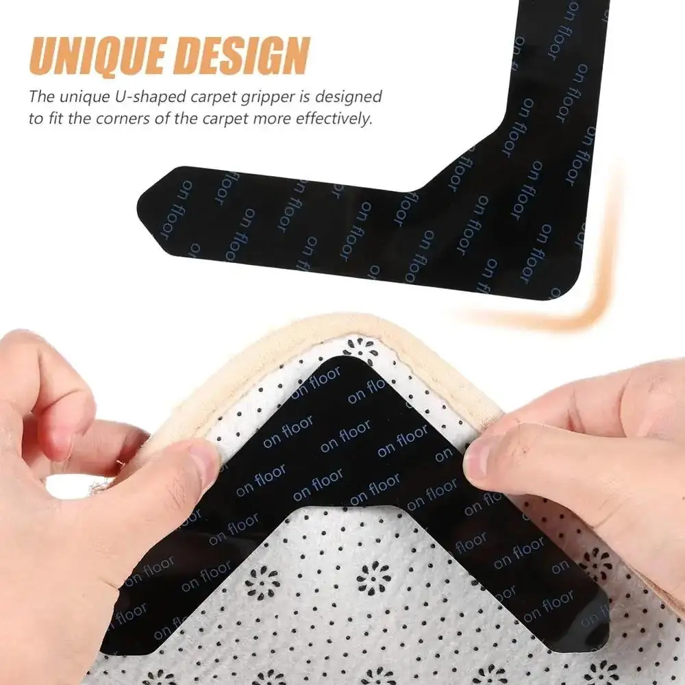 1-20 pezzi non adesivo riutilizzabile lavabile tappeto pinza anti curling adesivo casa bagno tappeto fornitura tappetino 5