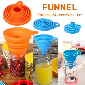 Imbuto pieghevole in Silicone cucina pieghevole collo lungo dispenser Gadget strumento filtro Sorter piccola bottiglia d'acqua trasferimento di olio liquido 1