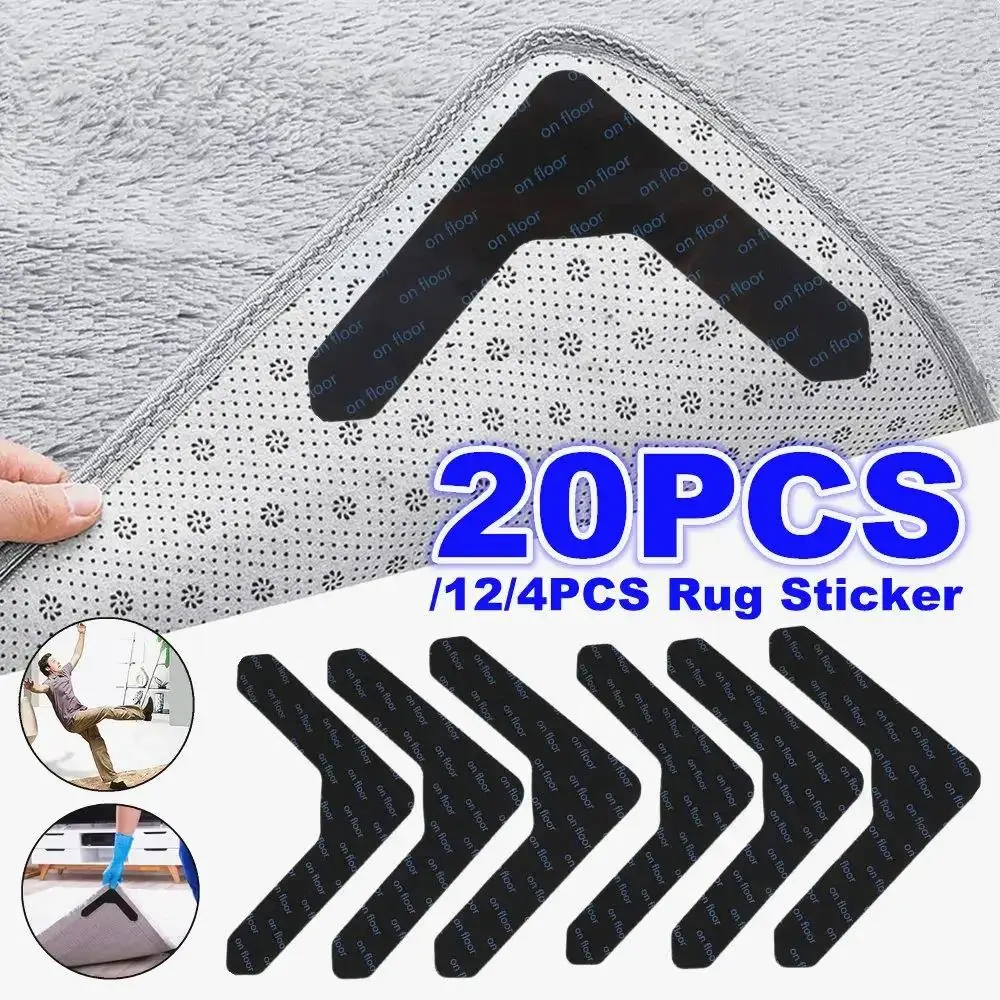 1-20 pezzi non adesivo riutilizzabile lavabile tappeto pinza anti curling adesivo casa bagno tappeto fornitura tappetino 1