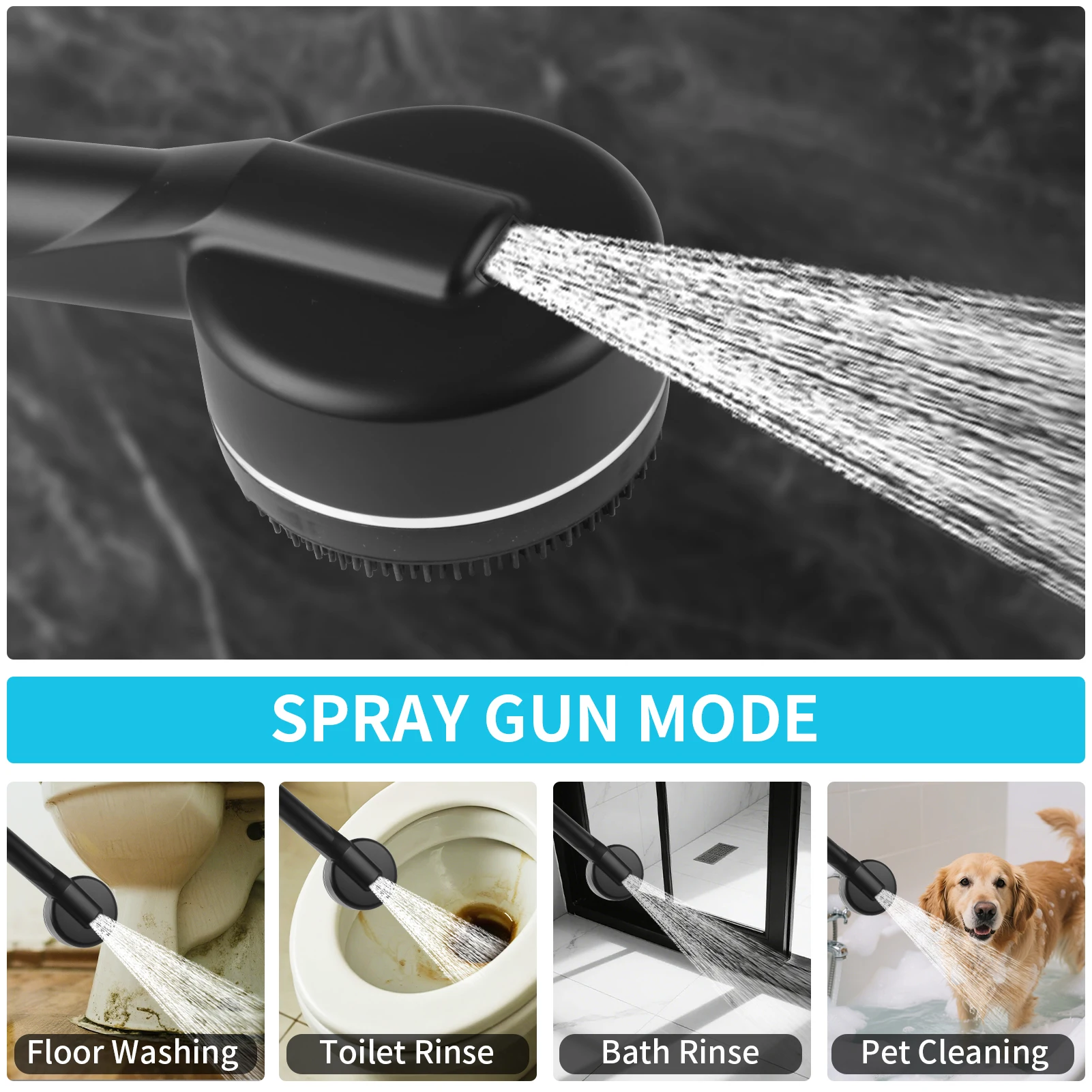 Soffione doccia per accessori da bagno 4 modalità di regolazione Soffione doccia Soffione pressurizzazione Manopole per massaggio Set di filtri Parti per docce 6