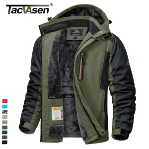 TACVASEN Parka invernale foderato in pile pesante impermeabile da uomo giacche da sci snowboard cappotti con cappuccio rimovibili antivento giacca a vento 1