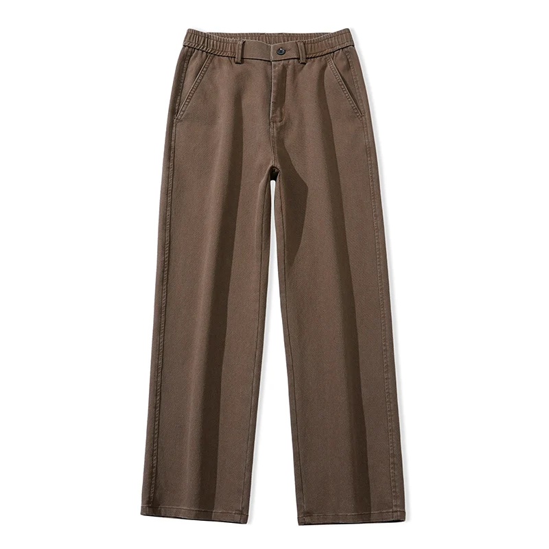 Jeans da uomo Lyocell dritti larghi in vita elastica 2025 Autunno Inverno Marchio di moda Pantaloni comodi e versatili Taglie forti 5XL 6