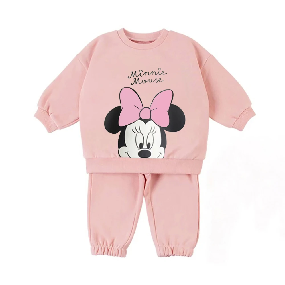 Completi per bambini in pile termico Pullover a maniche lunghe stampato a fumetti Top + Pantalone Abbigliamento infantile ispessito in cotone autunno inverno 4