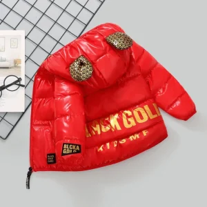 Cappotto da ragazzo Giacca in cotone Frangivento Capispalla 2025 Lettere Autunno Addensare Cotone caldo Inverno Adolescenti Abbigliamento per bambini 1