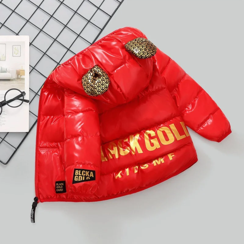 Cappotto da ragazzo Giacca in cotone Frangivento Capispalla 2025 Lettere Autunno Addensare Cotone caldo Inverno Adolescenti Abbigliamento per bambini 1