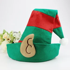 (1 pz) 53*34 cm Decorazioni natalizie Strisce rosse e verdi Cappello natalizio Decorazioni per feste Accessori natalizi 1