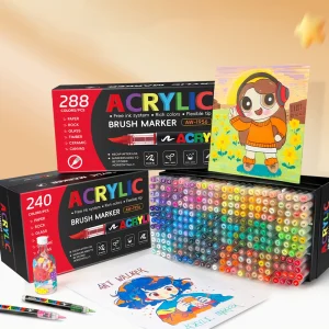 240/280 colori pennarelli artistici punta morbida pennarelli acrilici per pittura disegno fai da te pietra roccia legno arte scuola di cancelleria. 1