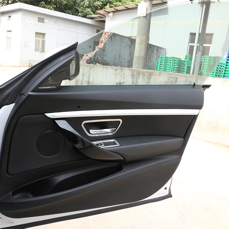 4 pezzi in fibra di carbonio ABS decorazione porta interna strisce Trim per BMW serie 3 GT F34 2013-2018 accessori 6