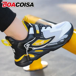 Scarpe da corsa sportive per bambini antiscivolo per ragazzi e ragazze Scarpe da scuola per scarpe da ginnastica alla moda casual per bambini traspiranti in pelle PU 1