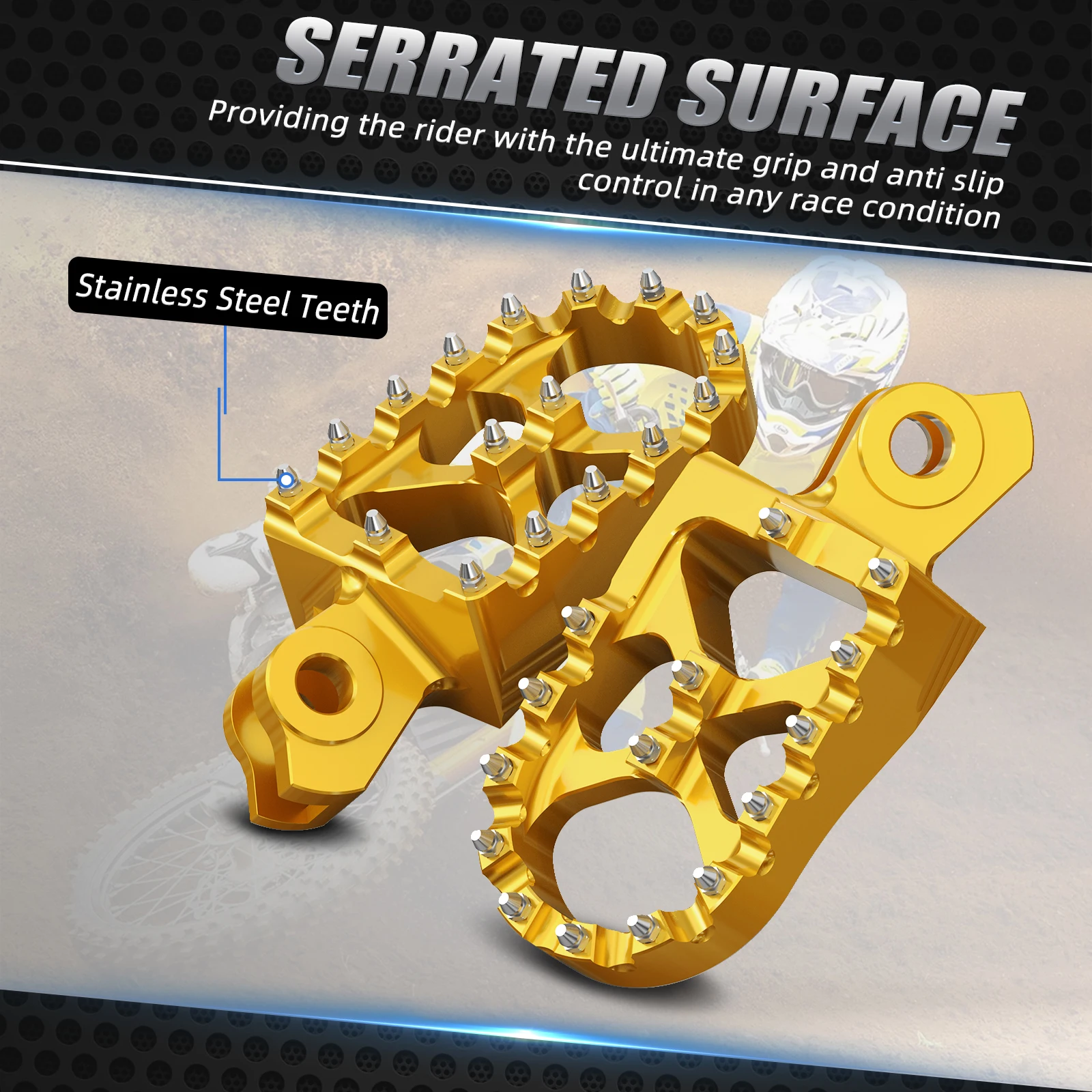 NICECNC Per Suzuki RMZ250 RMZ450 2010-2024 RMX450Z 2010-2019 RMZ 250 450 450Z Moto 57mm di Larghezza Ingrandito Pedane poggiapiedi 6