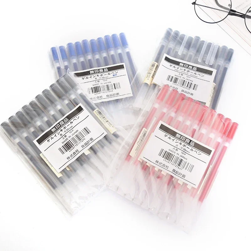 10-30 Pz/set 0.38/0.5mm Penna Gel Nero/Blu Inchiostro MUJIS Penne Scuola Forniture Per Ufficio di Cancelleria Studente Affari Firma Penna A Sfera 2