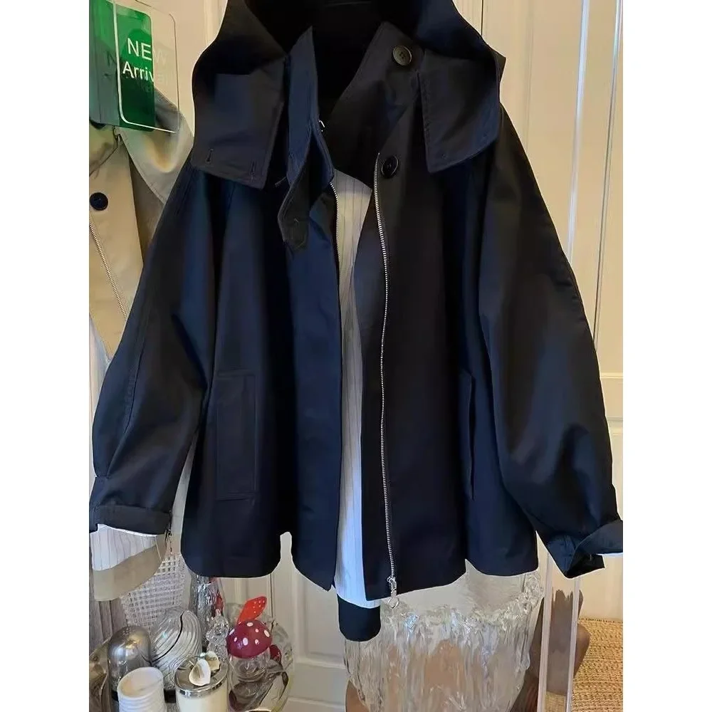 Loose Women's Workwear Jacket New Arrival Casual Long Coat Spring Autumn Small Size Trendy Windbreaker High Waist AE Origin 4