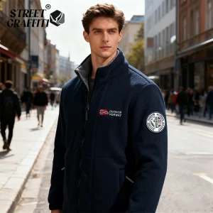 2025 Cappotto in pile da uomo Autunno e inverno addensato caldo antivento a prova di freddo sciolto Plus Size Giacca in pile con colletto sportivo all'aria aperta 1