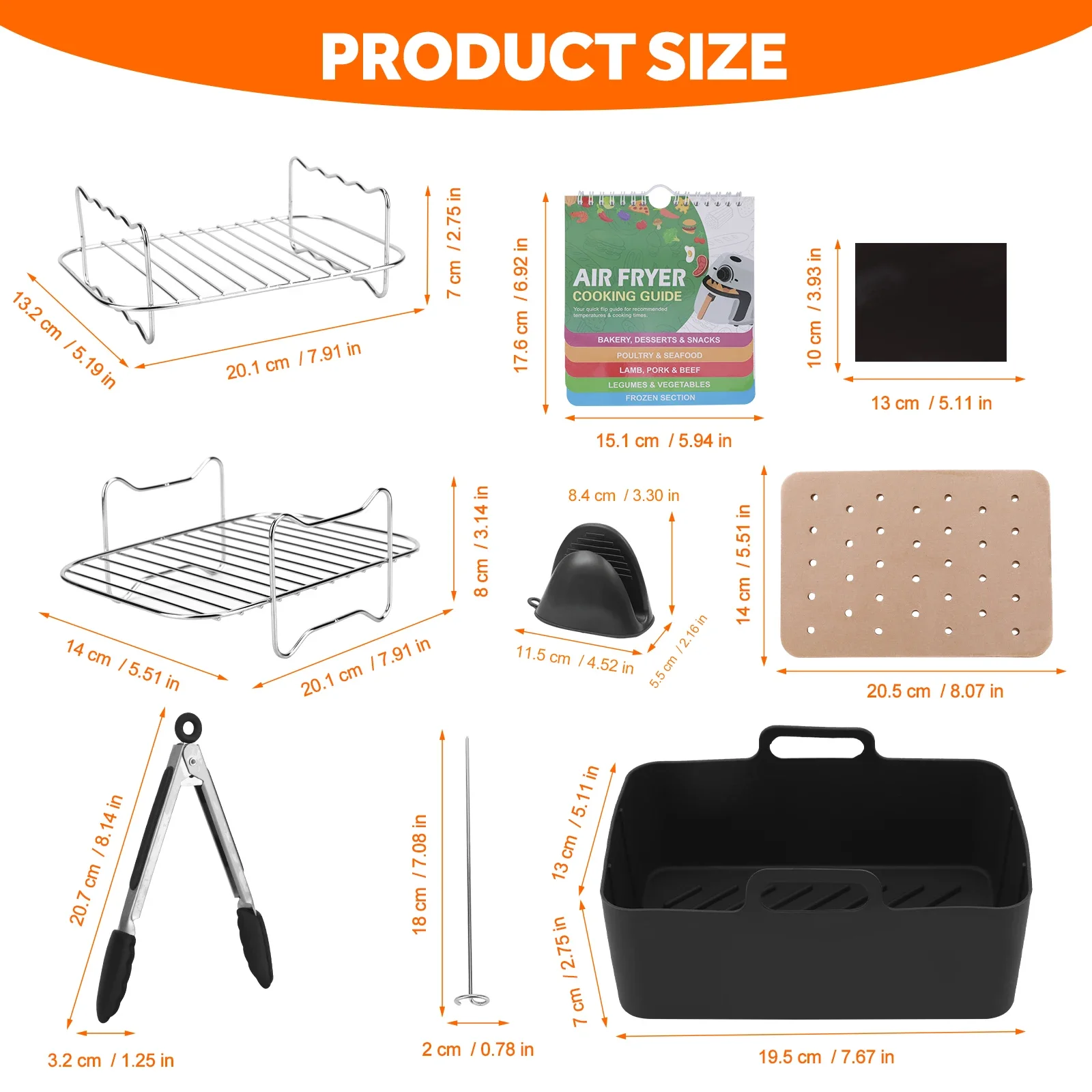 9X Heißluftfritteuse Zubehör Silikon-Einsatz Grillrostowo Ninja AF300EU AF400EU cottura accessori da forno gadget da cucina 2