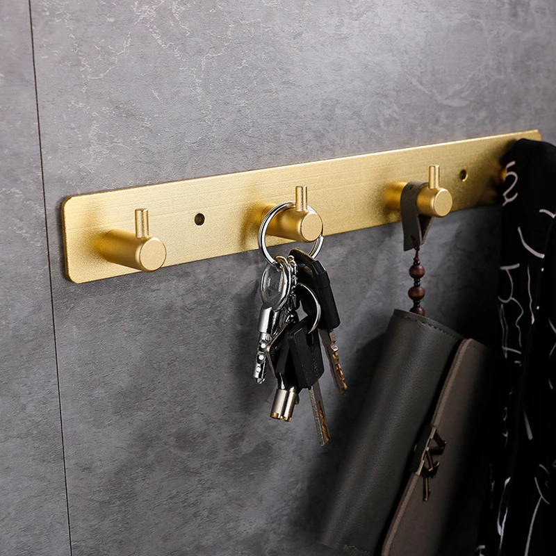 Ganci autoadesivi multifunzionali in lega di alluminio Gancio per porta da parete appiccicoso Abito da tè Asciugamano antiruggine, Appendiabiti 5