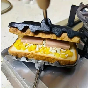 Teglia rettangolare bifacciale per sandwich, bicolore, lega di alluminio, antiaderente, macchina per pane tostato da piano cottura, pentole da cucina 1
