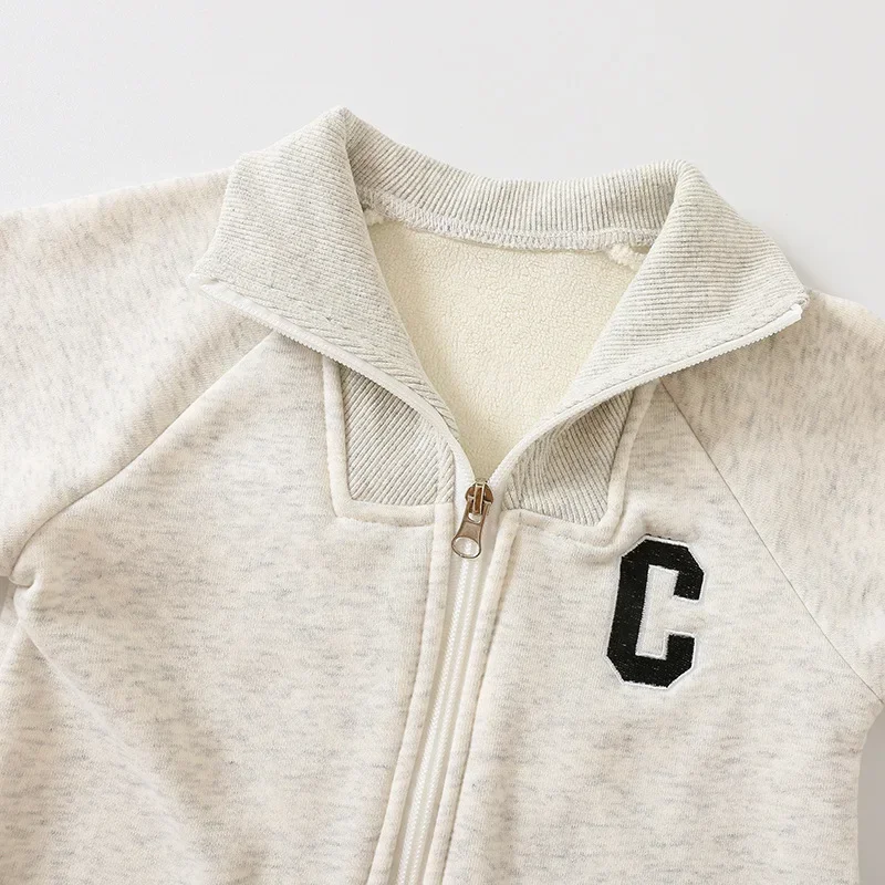 2024 Autunno Inverno Pagliaccetti per bambini Fodera spessa Tute per ragazzi Fodera in pelliccia Vestiti per bambini Vestito per ragazzi 4