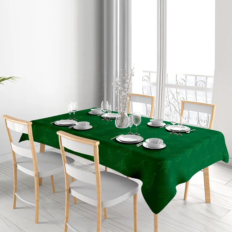 Tovaglia scozzese verde Set da pranzo Decorazioni per la casa Copertura da cucina rettangolare impermeabile antiscivolo Verde 160x240 cm (grande) 3