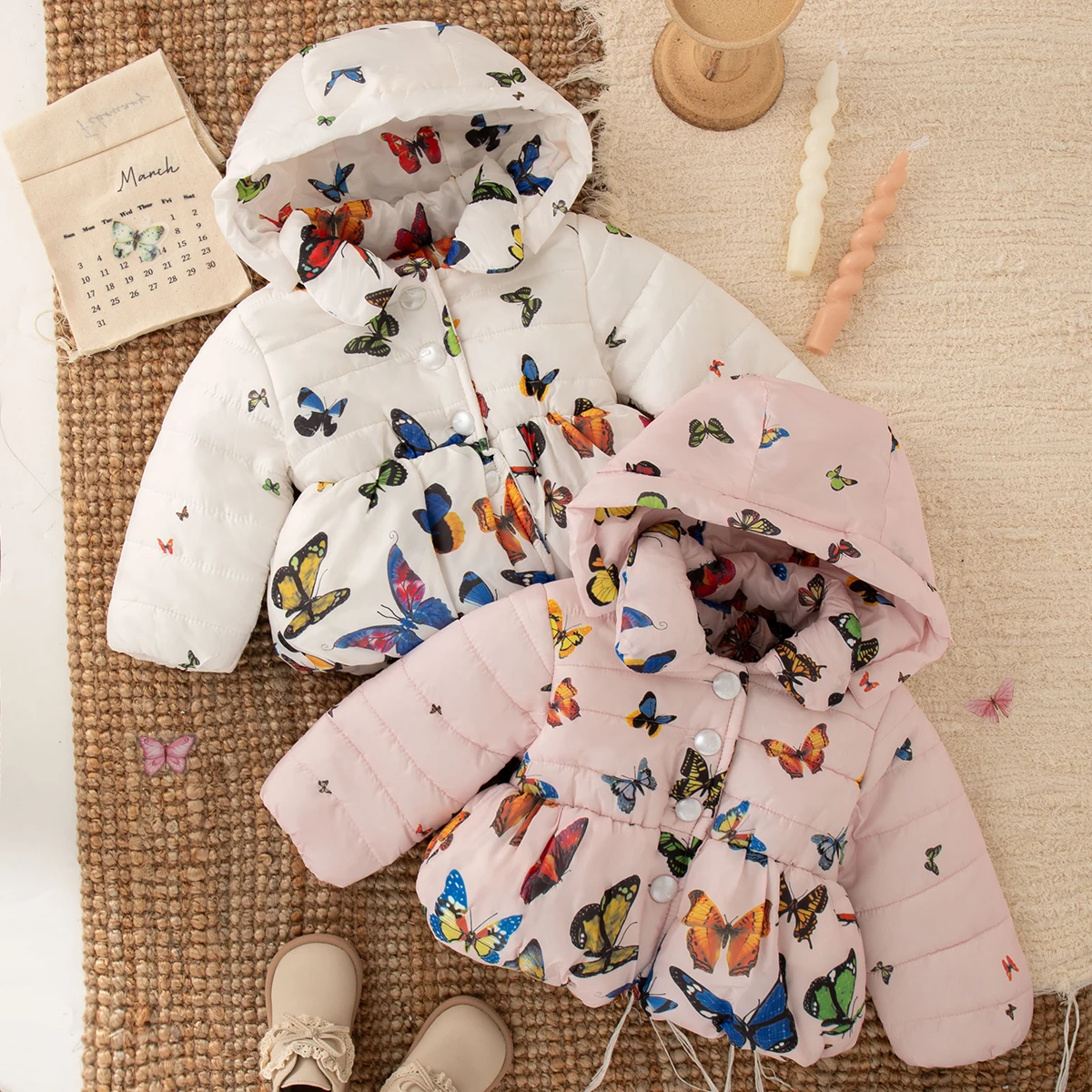 Abbigliamento per bambini Borsa invernale nuovo stile Vestiti scoreggia Elegante set di abiti con gilet rosa Set di abiti per bambini di un anno da donna 1