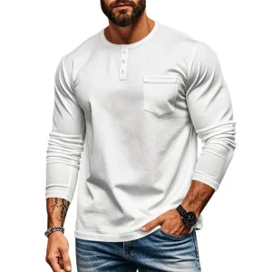T-shirt da uomo a maniche lunghe girocollo slim fit 2025 Camicia inferiore casual traspirante autunno inverno 1