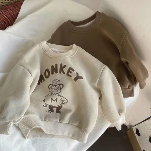 Felpe con cappuccio per ragazzi felpe top in cotone Outwear 2023 Beige primavera autunno antivento per bambini abbigliamento per bambini di alta qualità 1