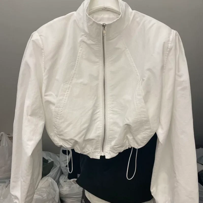 2024 autunno Vintage giacca a vento da donna giacche ritagliate Harajuku oversize Streetwear manica lunga moda donna elegante Top 6