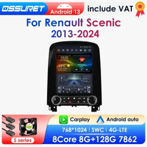 9.7 ''Android 13 lettore GPS multimediale per auto per Renault Scenic 2013 - 2024 Carplay 4G-LET Tesla Style 2din Autoradio 360 fotocamera 1