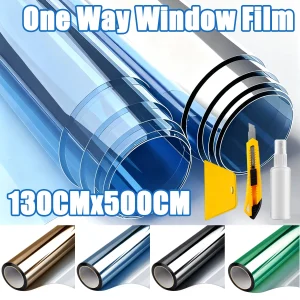 Pellicola per privacy in vetro vinilico anti-aspetto per finestre Adesivi per specchi unidirezionali Pellicola per finestre polarizzata non adesiva con blocco UV 1