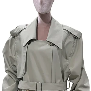 Mauroicardi Trench kaki oversize autunnale per donna Cintura a maniche lunghe doppio petto Abbigliamento casual coreano allentato 1