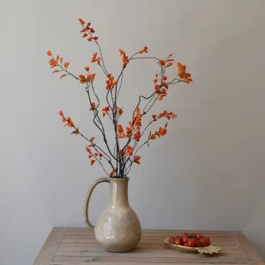 120 cm composizione floreale in stile cinese stile Zen frutta verde invernale bacche rosse artificiali decorazione per la tavola da tè per la casa 1