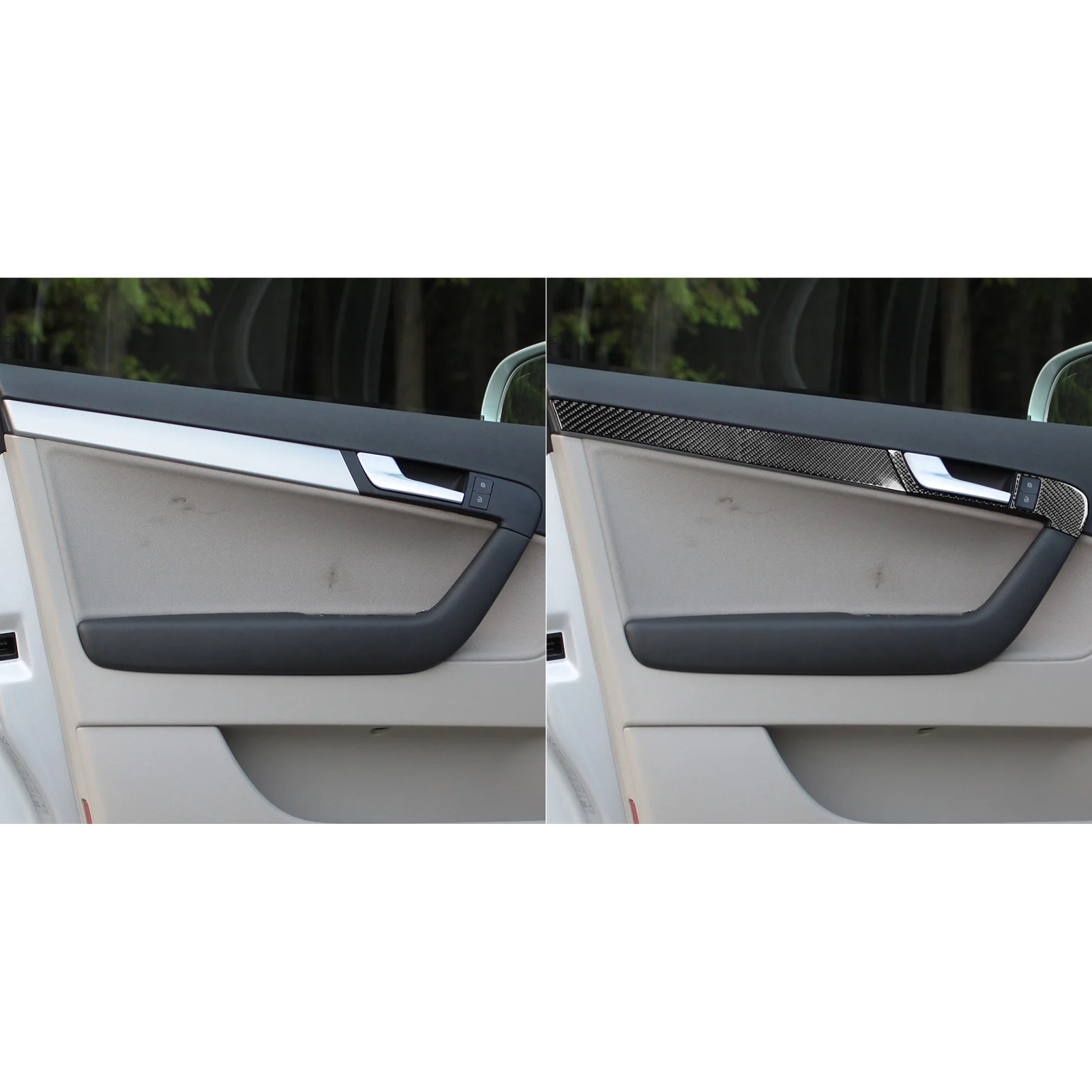 Per Audi A3 S3 8P 2006 2007 Porta In Fibra di Carbonio Maniglia Telaio Pannello di Rivestimento striscia Accessori Per Interni Auto Adesivi Decorativi 2