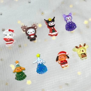 50 pezzi nuovo mini cartone animato kawaii serie natalizia sfondo piatto scrapbook gioielli fai da te creazione di accessori per capelli A47 1