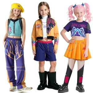KPop Movie Demon Hunters Stesso stile Abbigliamento per ragazze 2-12 anni Bambini Halloween Cosplay Party Masquerade Zoey Rumi Mira Costume 1