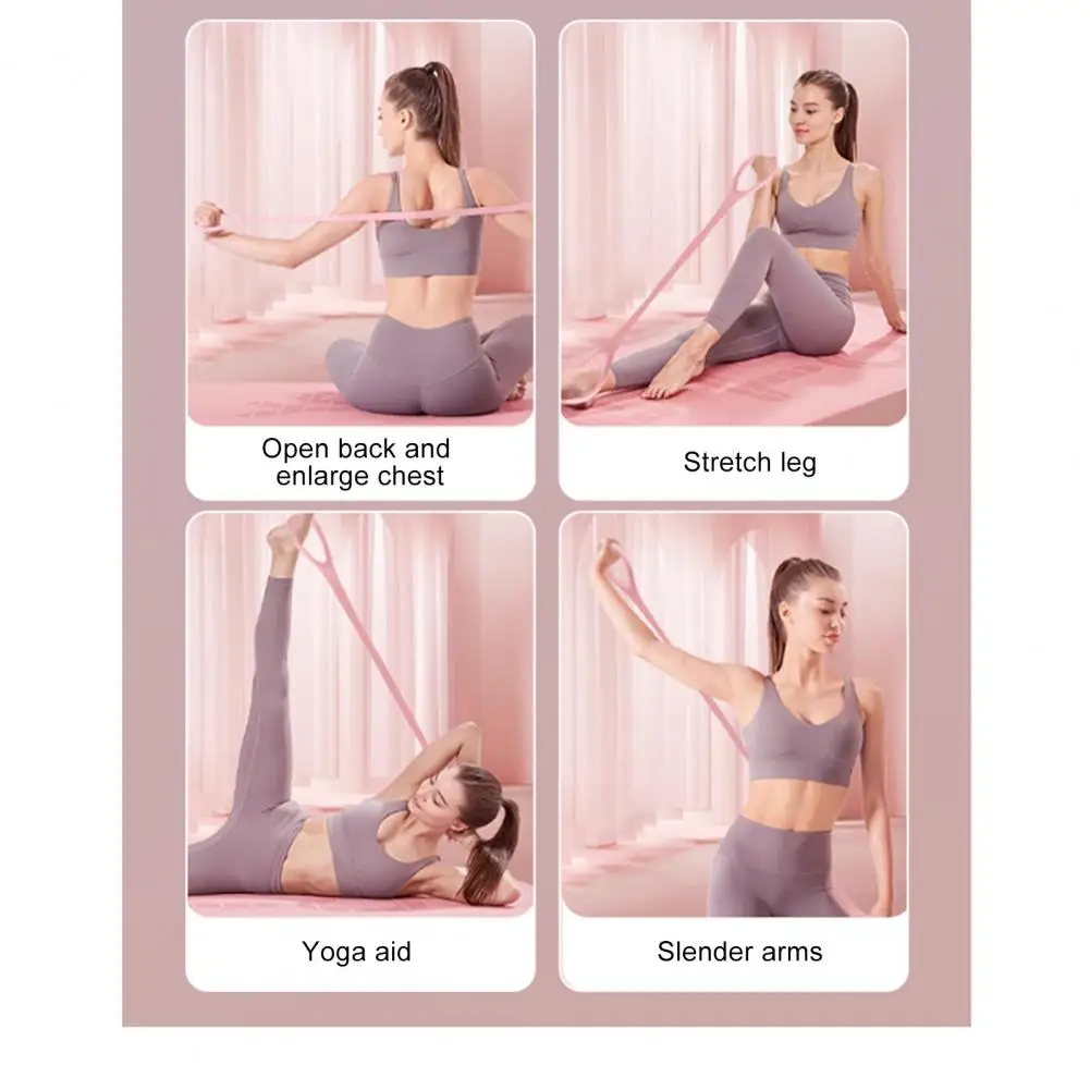 Fascia di resistenza fitness figura 8 da 45 cm con impugnatura antiscivolo braccio spalla elasticità allenamento per la forza cinghia di tensione corda di tensione 4