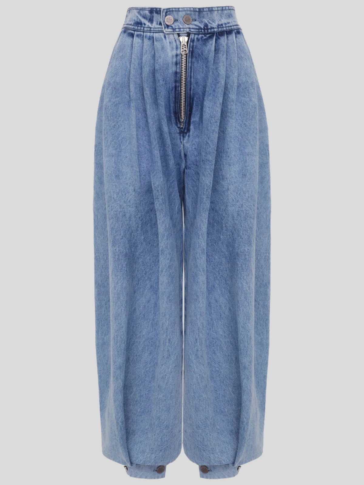 Jeans cargo da donna Pantaloni casual in denim con cerniera a vita alta Pantaloni larghi vintage streetwear con volant Pantaloni jeans basic 2025 2