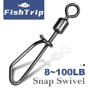 FishTrip Fishing Snap Covert Link Lok girevoli 25 ~ 100 pezzi esche connessione Snap per elicotteri Rigs e Clip di piombo 1
