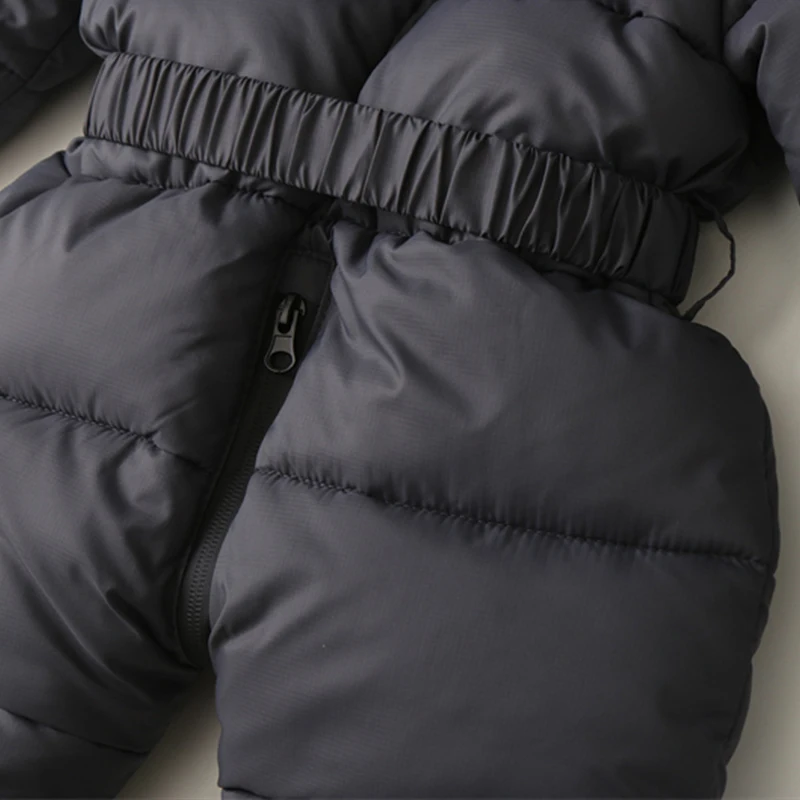 Tuta invernale neonato addensare vestiti per bambini più pagliaccetti caldi in velluto con guanti abbigliamento da neve infantile con cappuccio 5