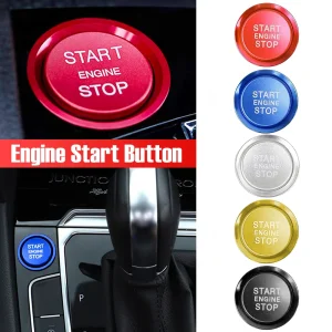 1Set Auto Motore Pulsante di Arresto di Avviamento Anello di Copertura In Alluminio Durevole Resistente Alla Dissolvenza Per VW MK7 VII GTI R Jetta CC Arteon Passat B8 1