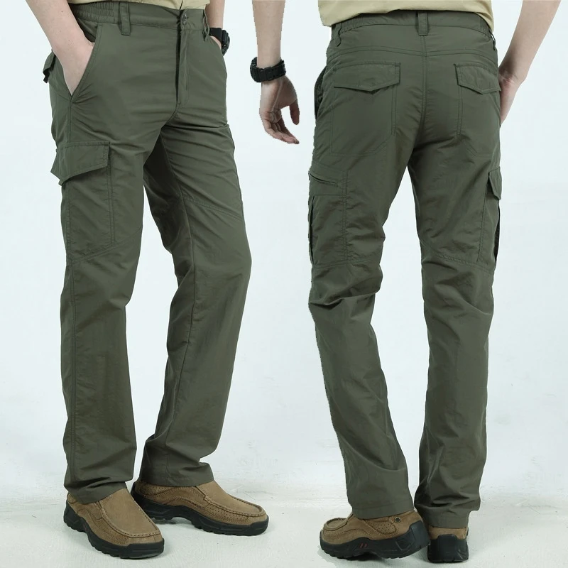 Pantaloni da città da uomo Pantaloni cargo Multi-tasca Impermeabili resistenti all'usura Tuta da allenamento casual Pantaloni cargo grassi ad asciugatura rapida 5