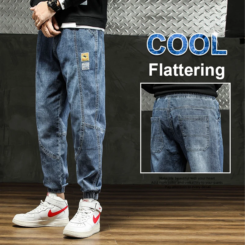 Jeans Harem cargo in spandex da uomo 2025 Pantaloni casual versatili moda autunno inverno taglie forti 5XL 2
