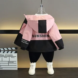 2-12 anni SunShine Giacca per ragazze Autunno Piccola principessa Giacca a vento Cappotto con cerniera con cappuccio Capispalla per ragazzi Regalo di compleanno Abbigliamento per bambini 1