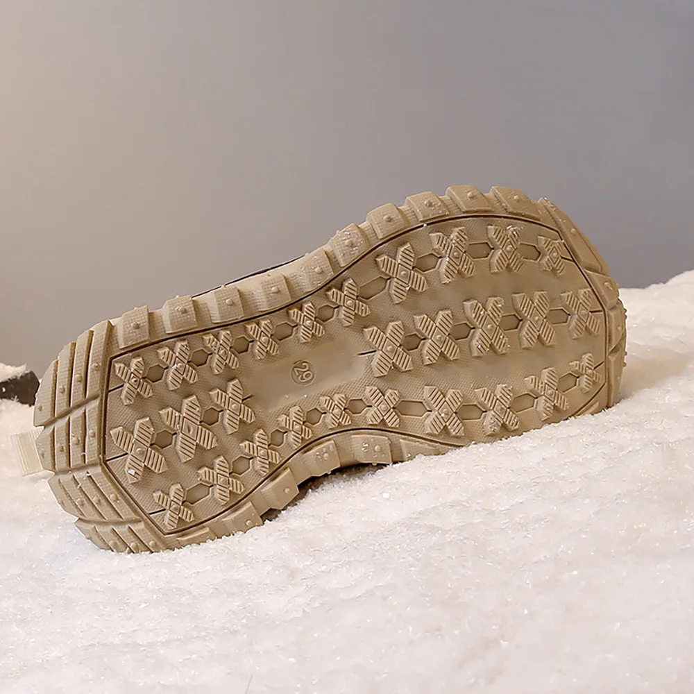 Stivali da neve per bambini per adolescenti Stivali di peluche spessi e caldi per ragazze da ragazzo Tendenza Moda Scarpe calde in cotone per bambini Stivali per bambini alla moda 3