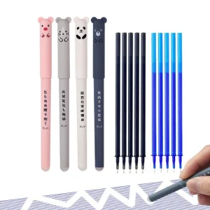 Simpatico Set di penne Gel cancellabili per Mouse Panda Cat Mouse cancellabile blu nero inchiostro ricarica asta Kawaii scuola forniture per ufficio articoli di cancelleria 1