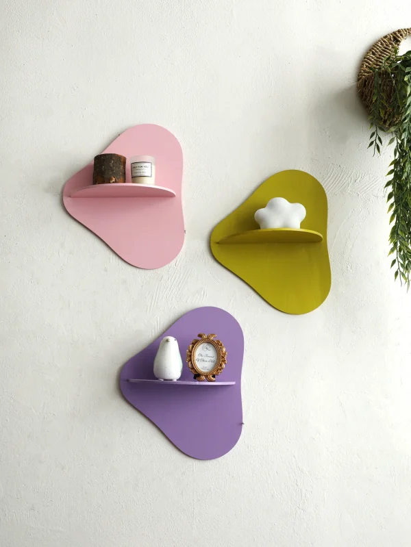 Espositore per scaffali in cristallo con fiori Scaffale da parete galleggiante Boho per camere da letto Soggiorno Scaffali estetici in legno montati a parete Decorazioni per la casa 5