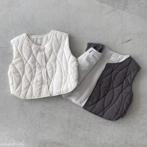 2025 inverno nuovo bambino senza maniche gilet caldo solido bambini ragazzi ragazze gilet spesso antivento infantile giacca calda cappotto vestiti per bambini 1