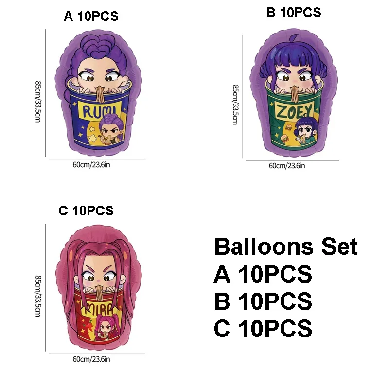 Kpop Demon Hunter Set di stoviglie per compleanno Forniture per feste di compleanno Kpop Warriors Compleanno Decorazione fai da te Set di stoviglie usa e getta 6