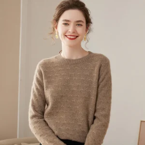 Pullover da donna autunno/inverno 100% puro maglione di cashmere maglione lavorato a maglia casual girocollo top larghi camicetta versatile di base 1