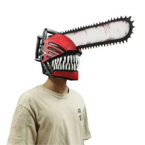 Horror Comics Chainsaw Man Latex Headset April fool's Day Halloween Role Playing Mask Cosplay terrore copricapo maschera Decor puntelli 1