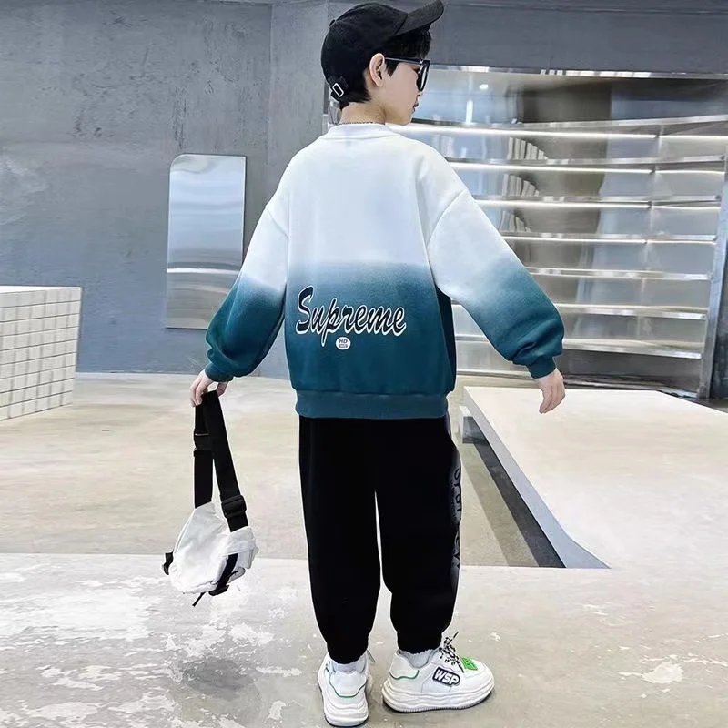 Set di vestiti per bambini autunnali per bambini Felpe con stampa di lettere Pullover Top e pantaloni Pantaloni 2 pezzi Tute per ragazze adolescenti 5