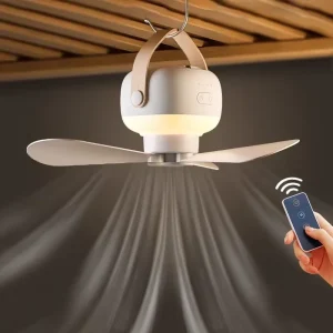 Regalo di Capodanno: ventilatore da soffitto con supporto wireless con funzione luce notturna, telecomando per ventilatore da soffitto portatile da campeggio all'aperto 1